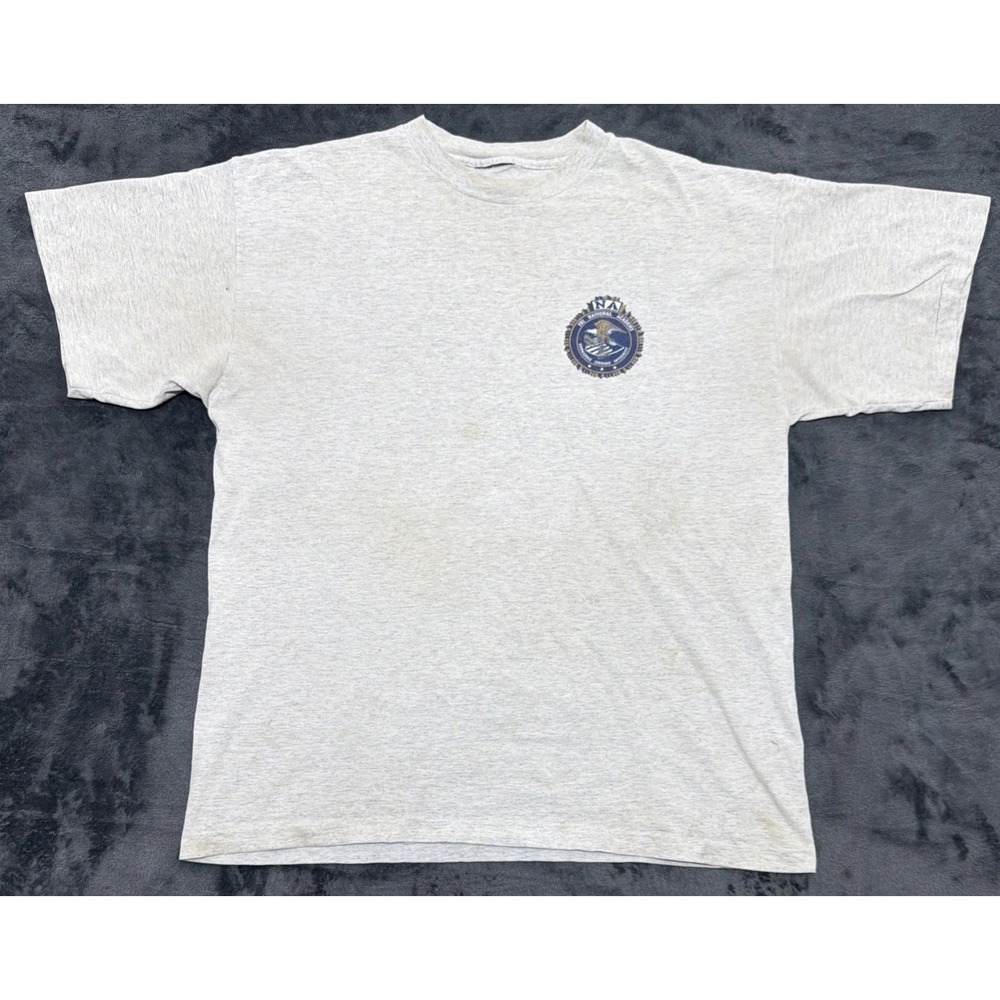 Vintage FBI National Academy Quantico Single St T-Shirt Gray Short Sleeve Sz. XL